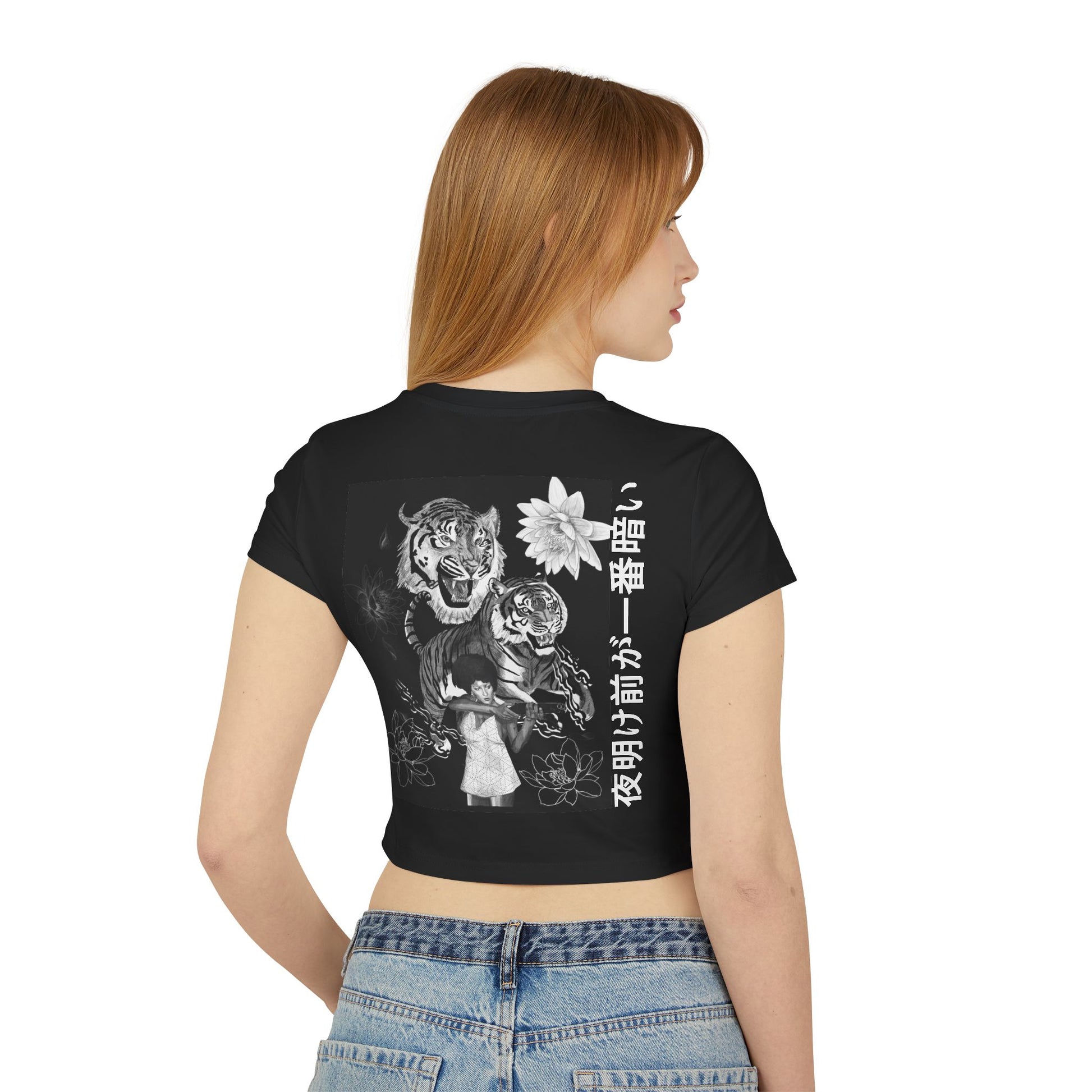 Artistic Women's Baby Tee with Graphic Design - Unique Crop Top for Casual Chic Style