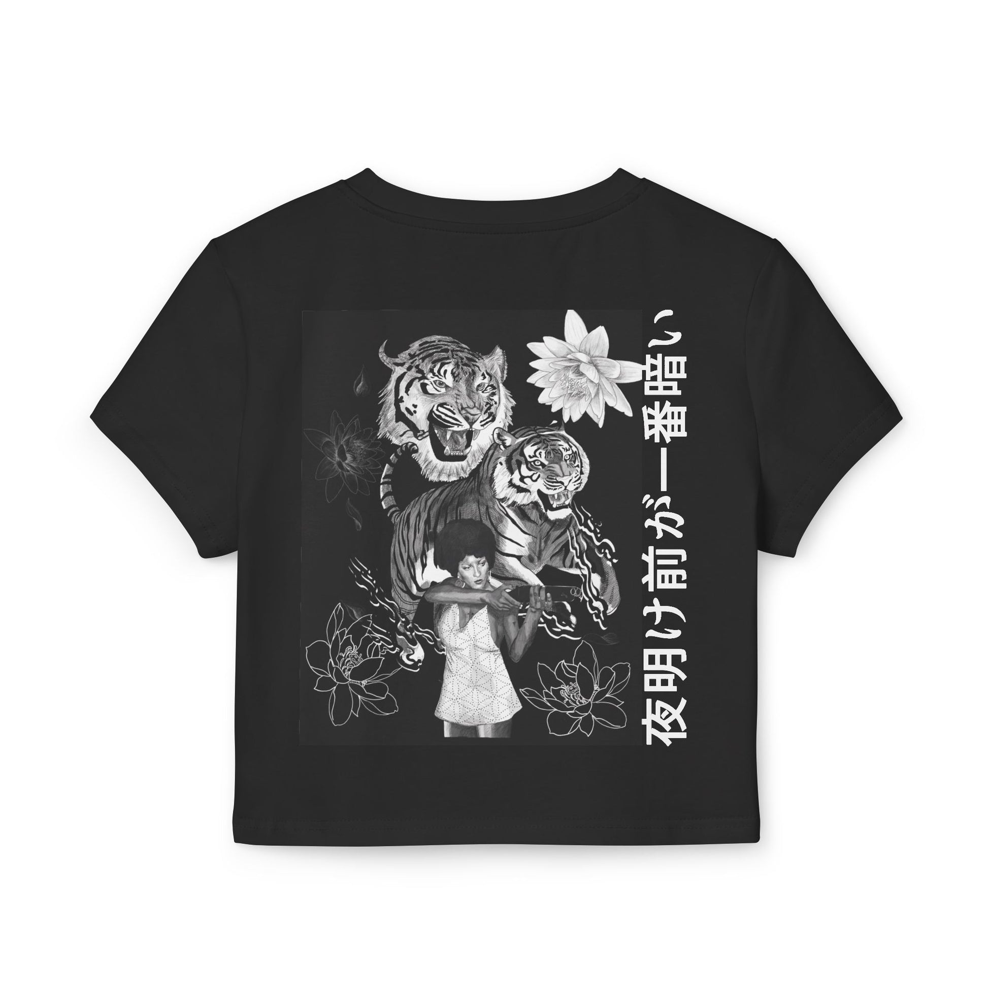 Artistic Women's Baby Tee with Graphic Design - Unique Crop Top for Casual Chic Style