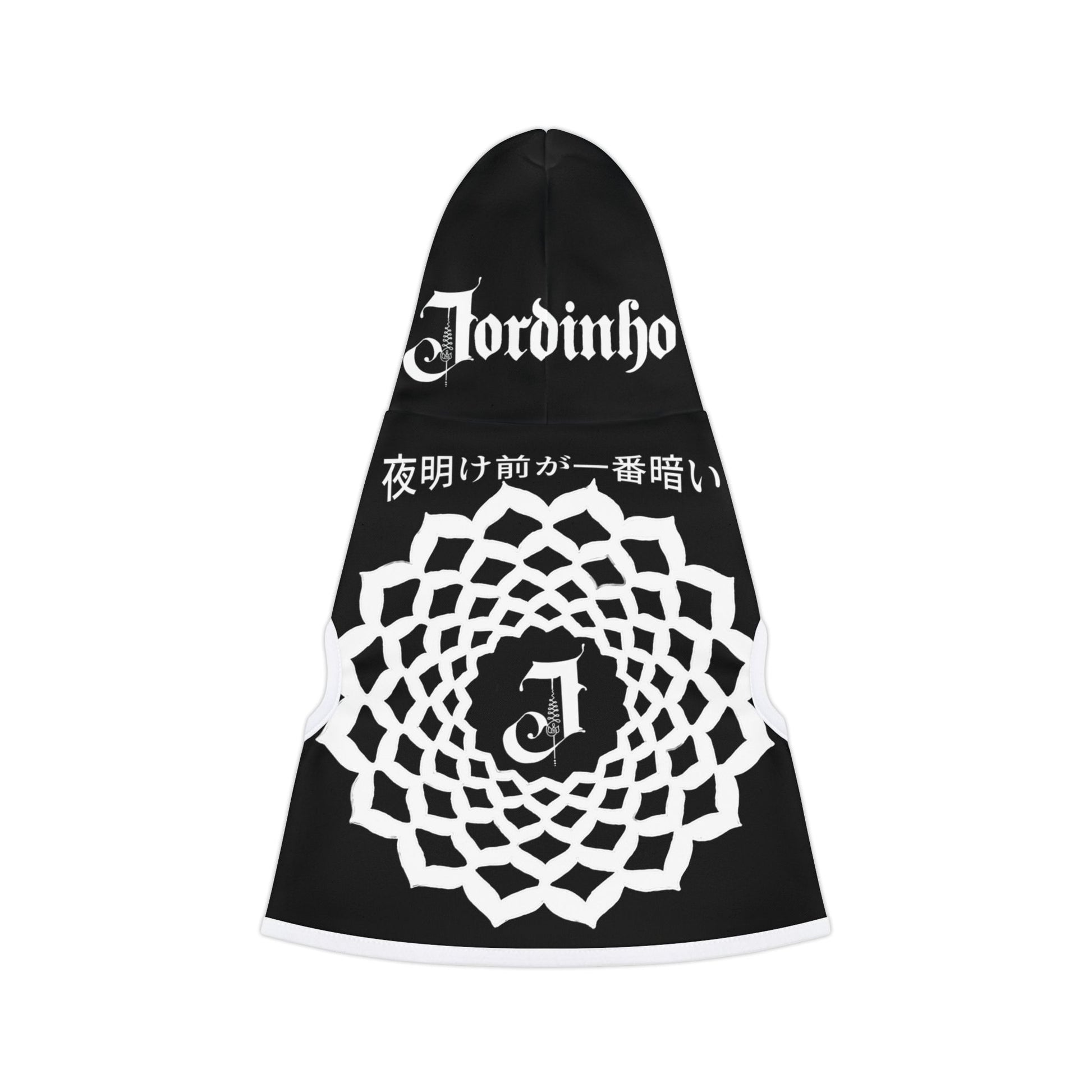 Black Jordinho Mandala dog and cat pet Hoodie  -