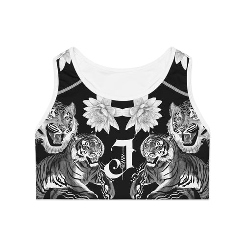 Bold Tiger Print Sports Bra - Stylish Activewear for Fitness Enthusiasts
