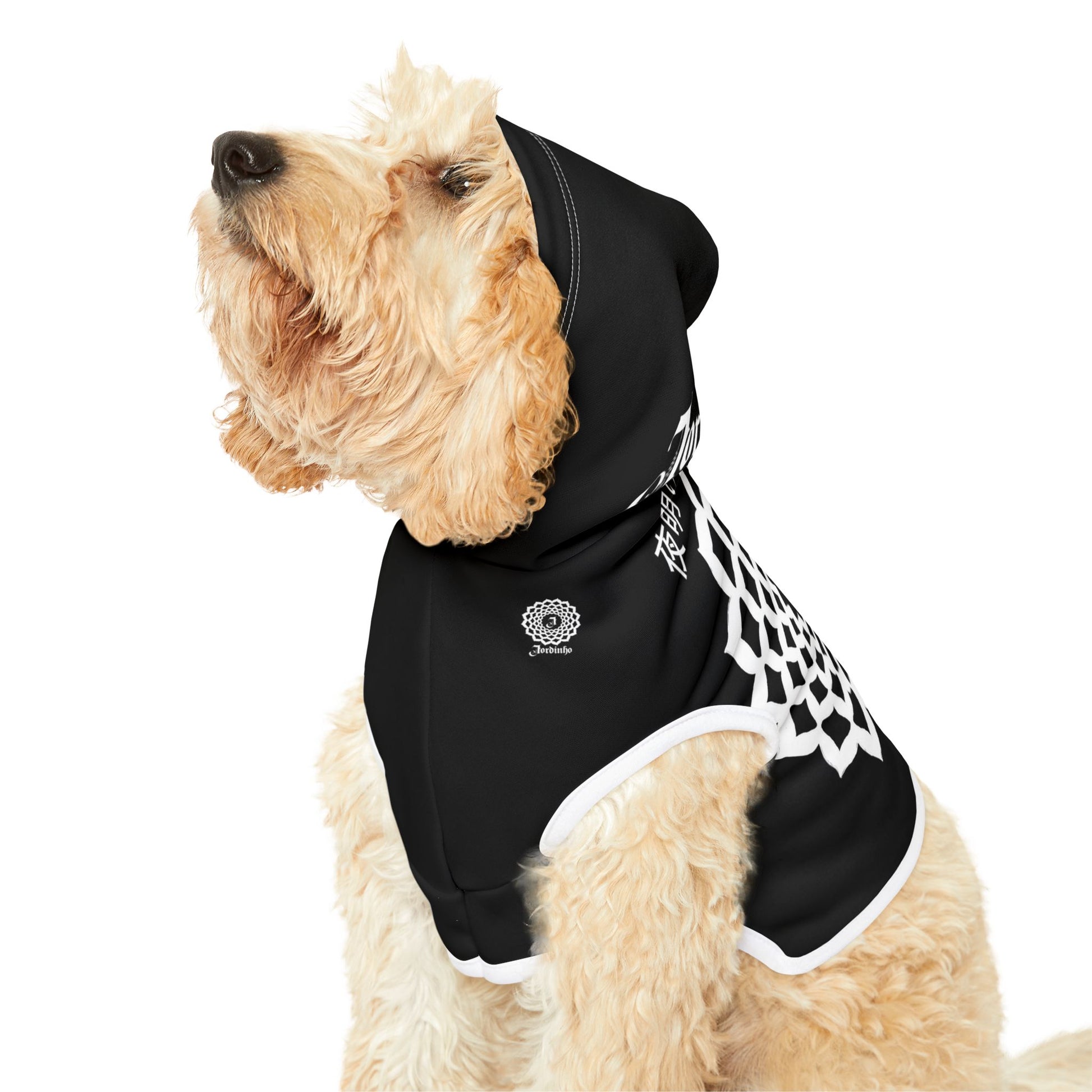 Black Jordinho Mandala dog and cat pet Hoodie  -