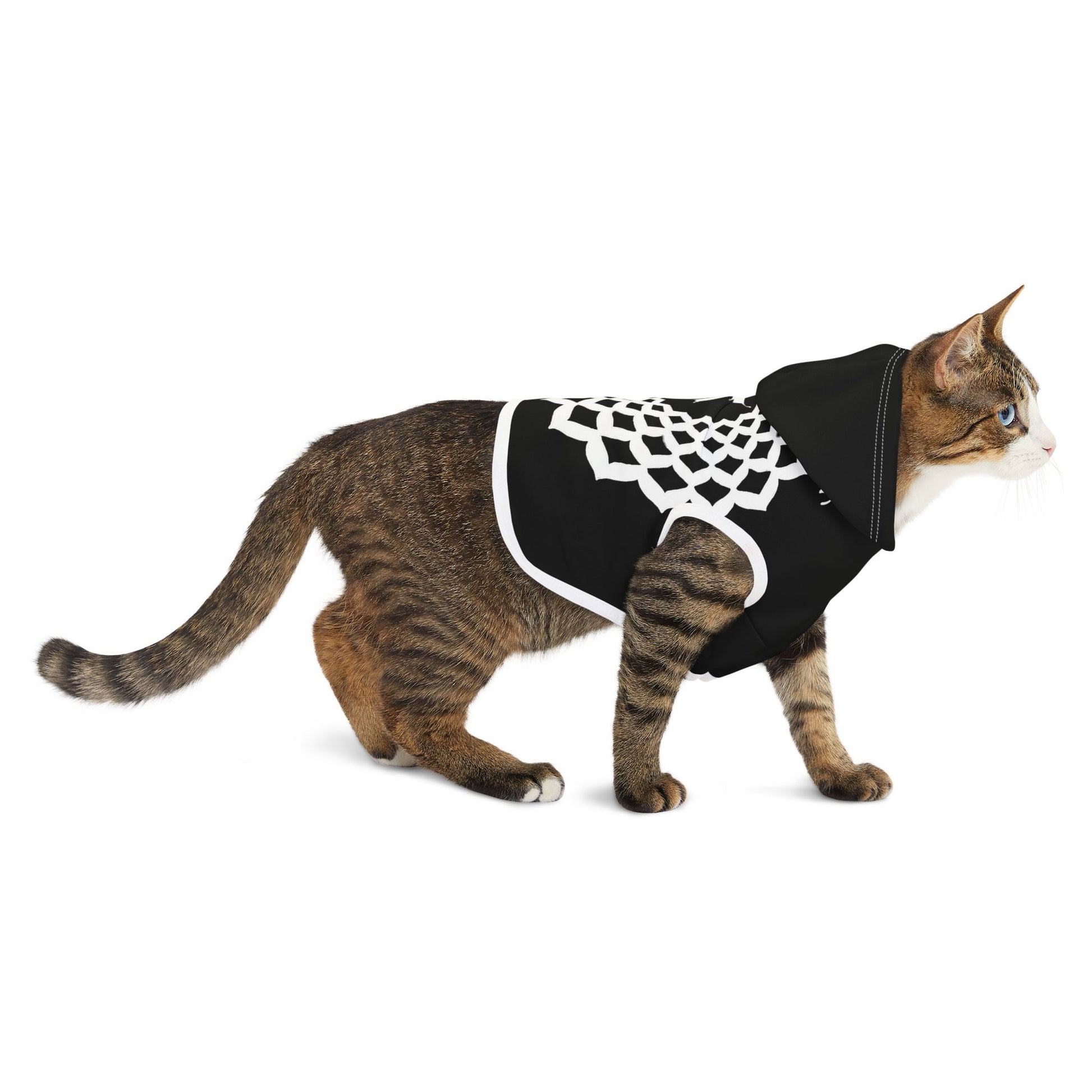 Black Jordinho Mandala dog and cat pet Hoodie  -